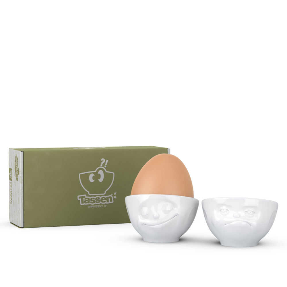 FiftyEight Eierbecher Set Nr. 3 glücklich & hmpff